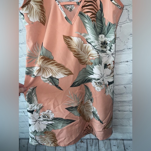 emery rose orange & green floral sleeveless blouse size XS - Picture 6 of 10